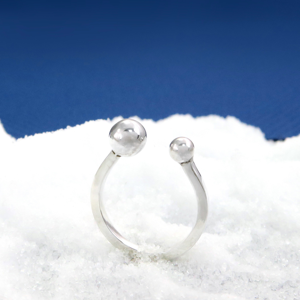 小圓系列 立體小圓 純銀戒指-64DEISGN