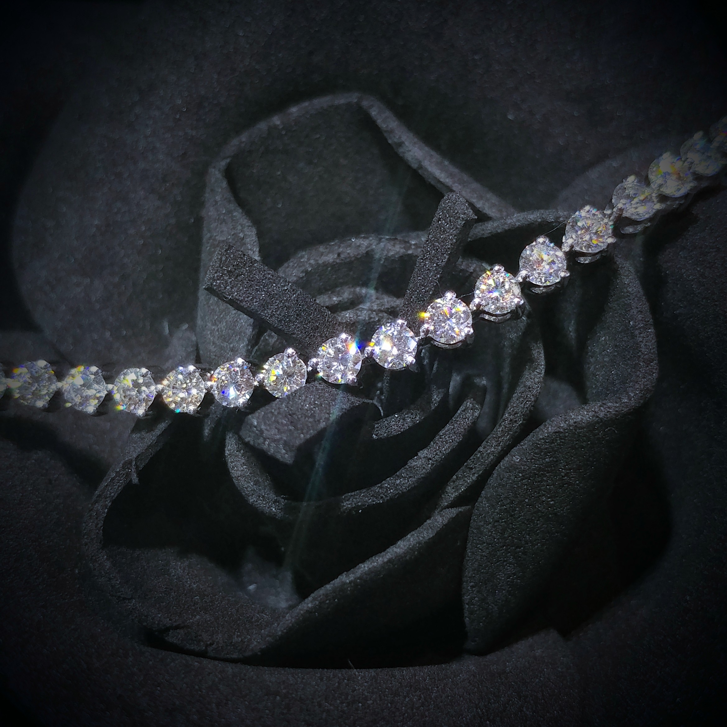 全新18K白金3卡89份鑽石手鍊