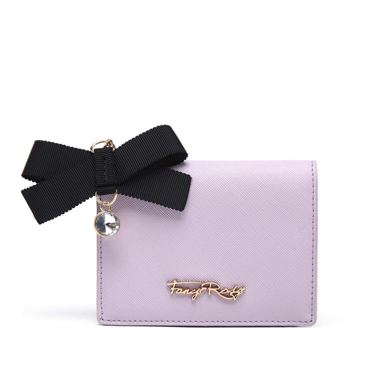 Fancy Ribbon Bow Bow Rhinestones Fold Wallet