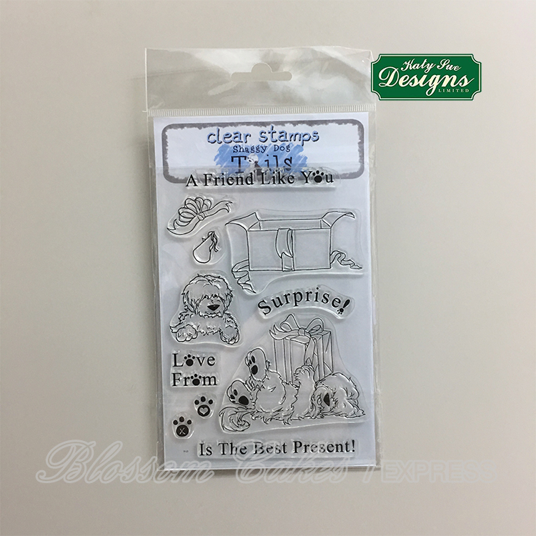 Katy Sue Shaggy Dog Tails Stamps - Surprise Present Clear Stamp Set