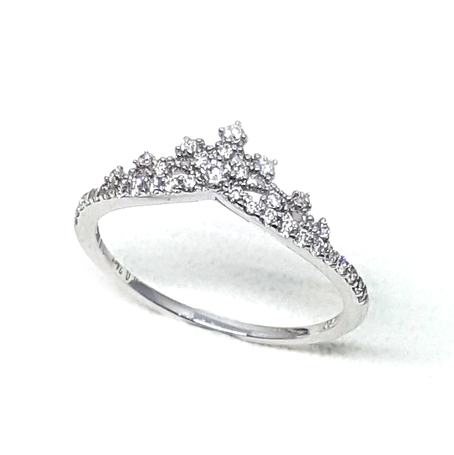 18K白金天然鑽石戒指