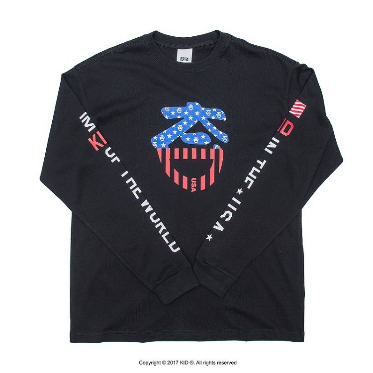 KID ® 美國LOGO長T 黑