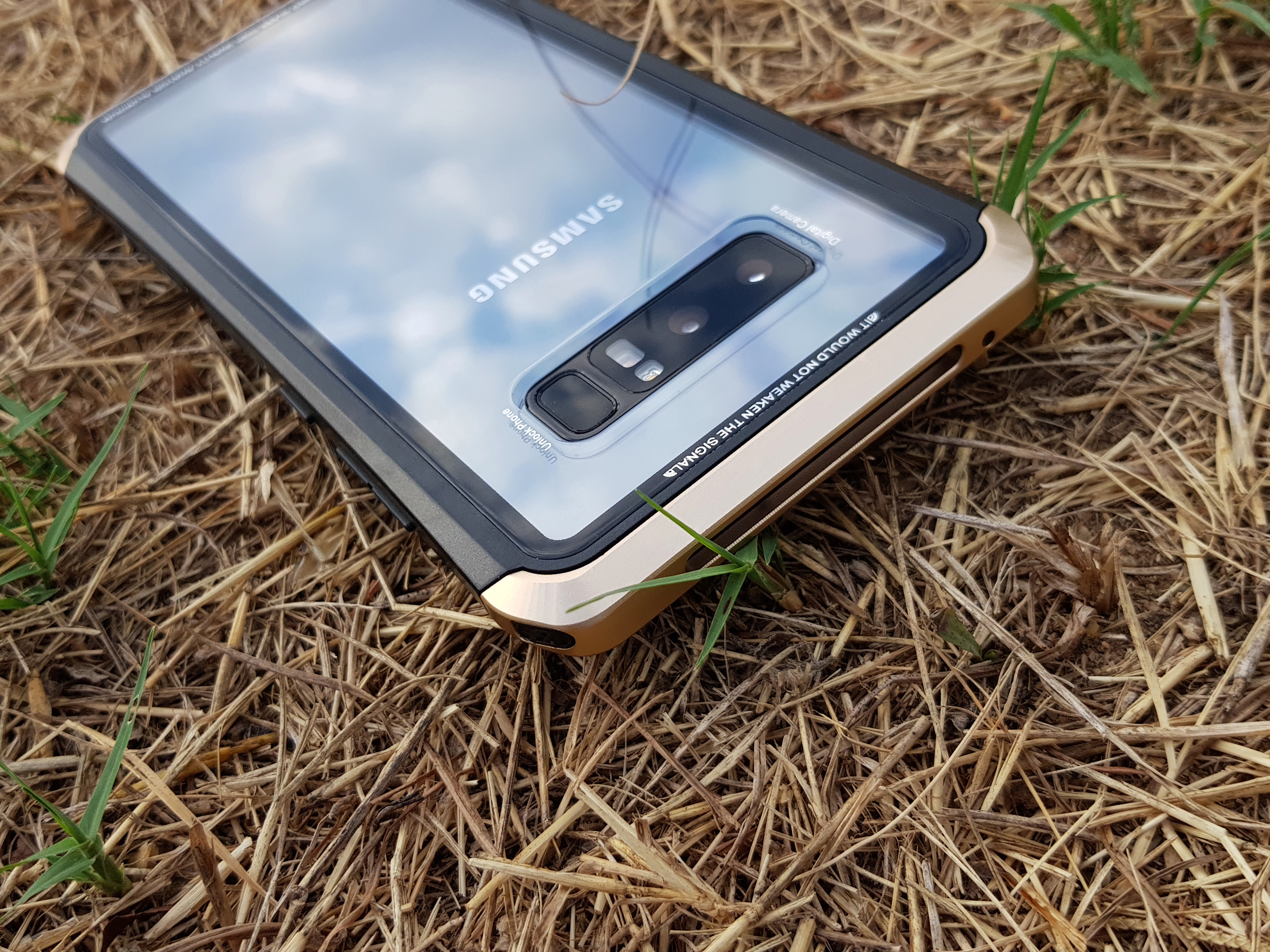 二代鋼盾 note9 / note8 【鋁合金鋼化玻璃防摔殼】免螺絲雙材質 截斷金屬 訊號無阻