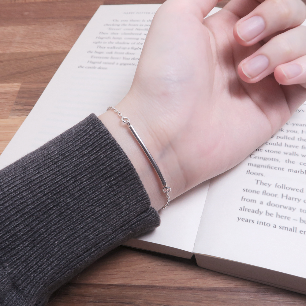 極簡圓線純銀手鍊 清新簡約百搭設計 925純銀手鍊