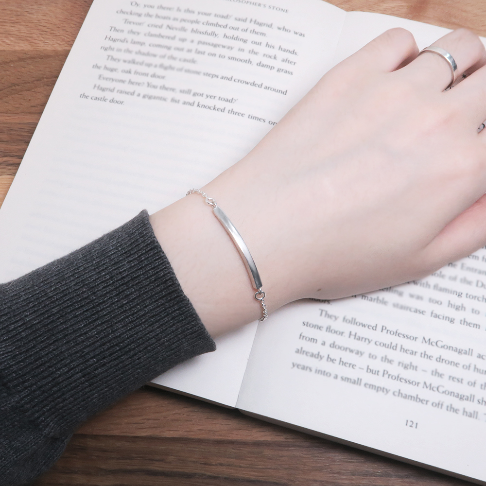 限量絕版設計 極簡方線純銀手鍊 清新簡約百搭設計 925純銀手鍊