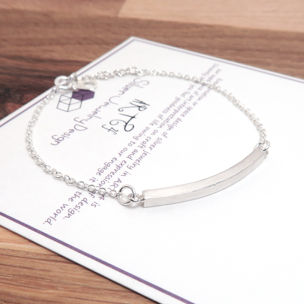 限量絕版設計 極簡方線純銀手鍊 清新簡約百搭設計 925純銀手鍊