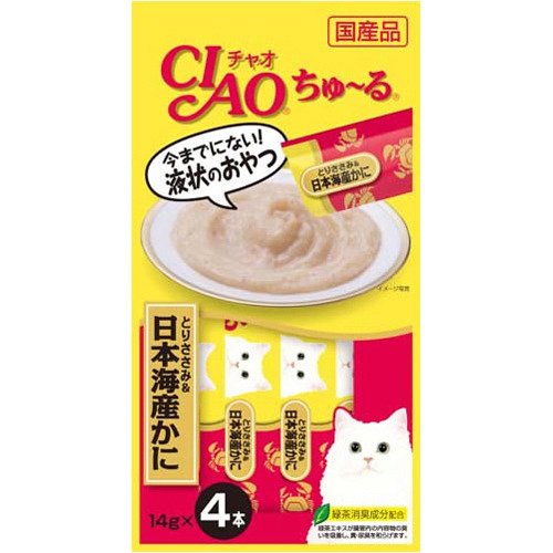 [*任選11件$138*] 日本CIAO - 雞肉+蟹肉醬貓小食