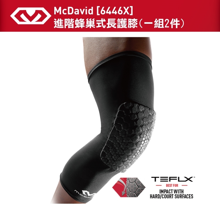 【McDavid】 6446X 進階蜂巢式長護膝 (一組2件)