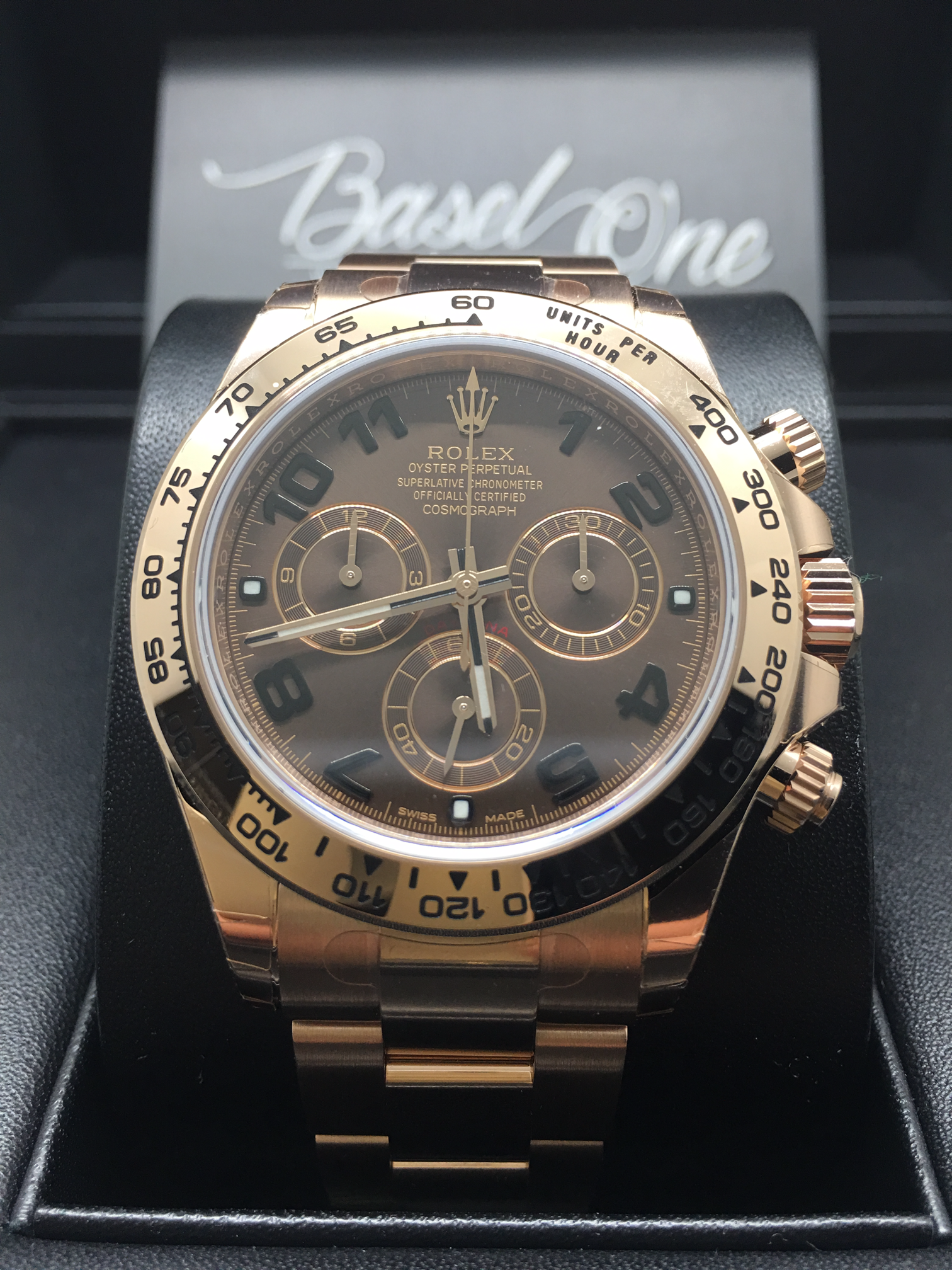 DISCONTINUED BRAND NEW ROLEX 116505 OYSTER PERPETUAL COSMOGRAPH DAYTONA ROSE GOLD CHOCO DIAL