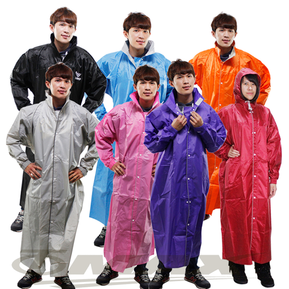 JUMP新二代前開素色雨衣-橘色-超大5X 破盤下殺 OMAX歐妹思購物網