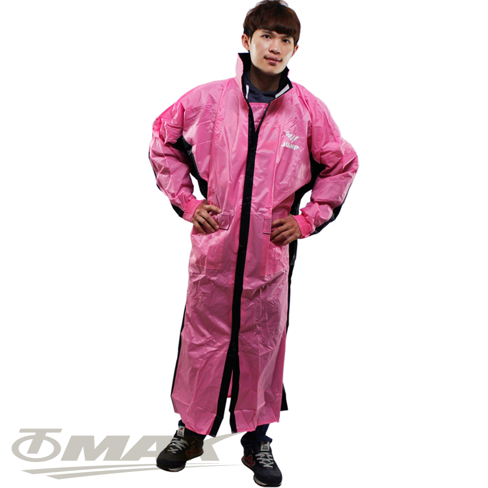 【破盤下殺↘】JUMP新二代新帥前開式休閒風雨衣-粉紅黑-OMAX歐妹思購物網
