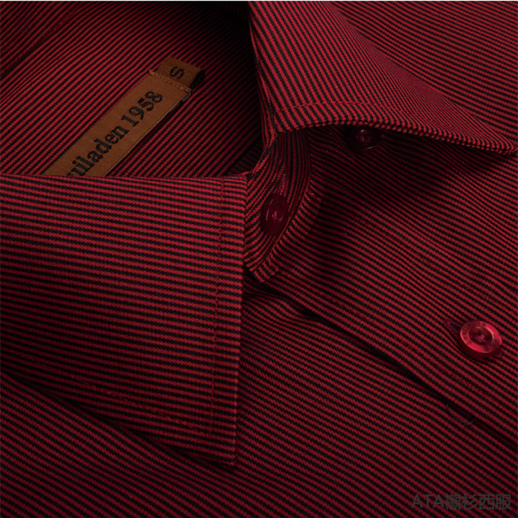 韓版防皺 紅黑直紋