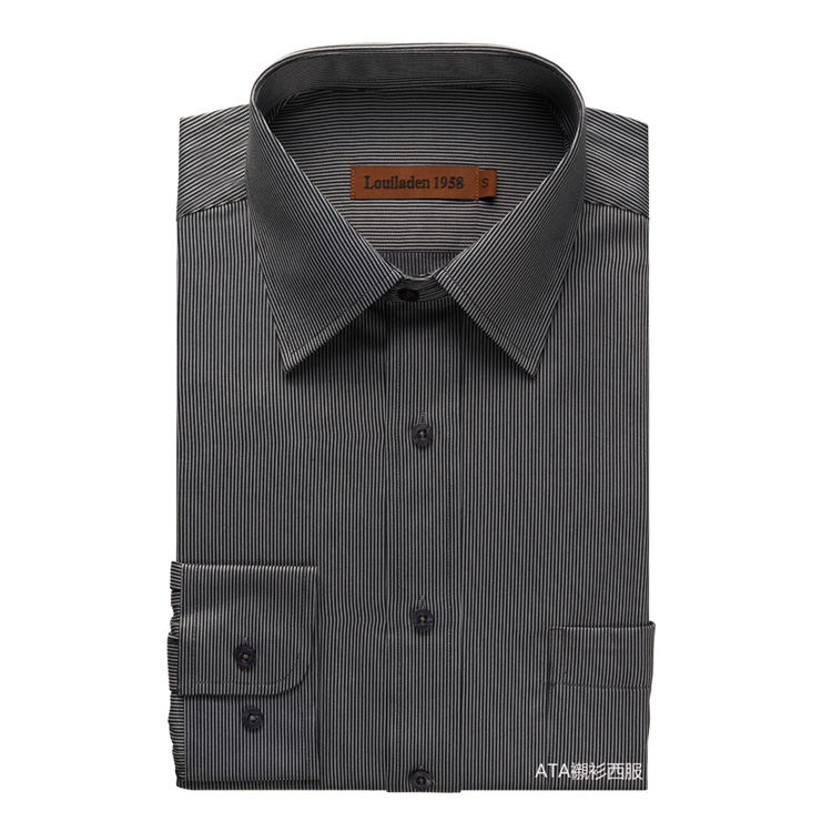 韓版防皺 黑灰直紋