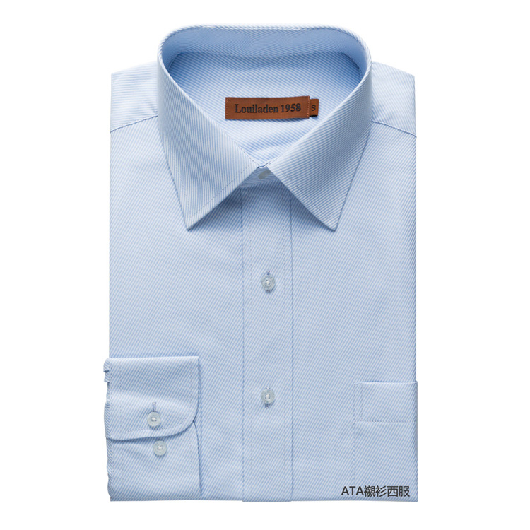 韓版防皺 藍色斜紋