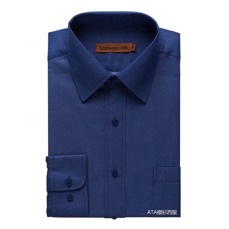 韓版防皺 寶藍斜紋