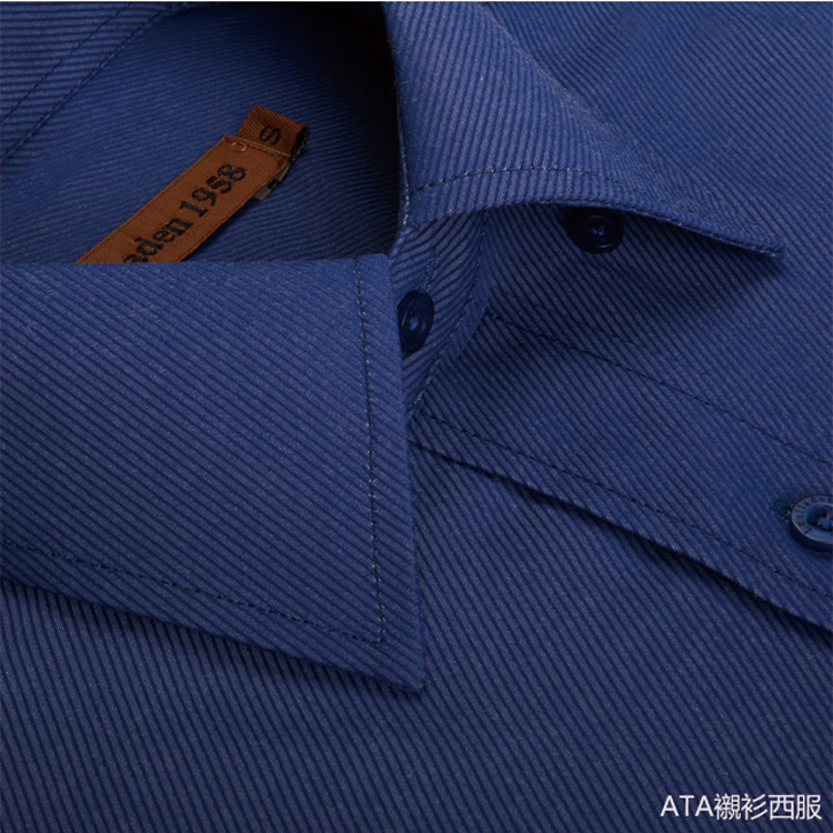 韓版防皺 寶藍斜紋