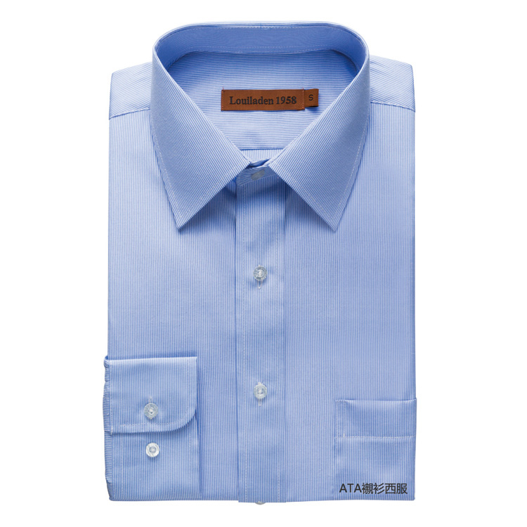 韓版防皺 藍色直紋