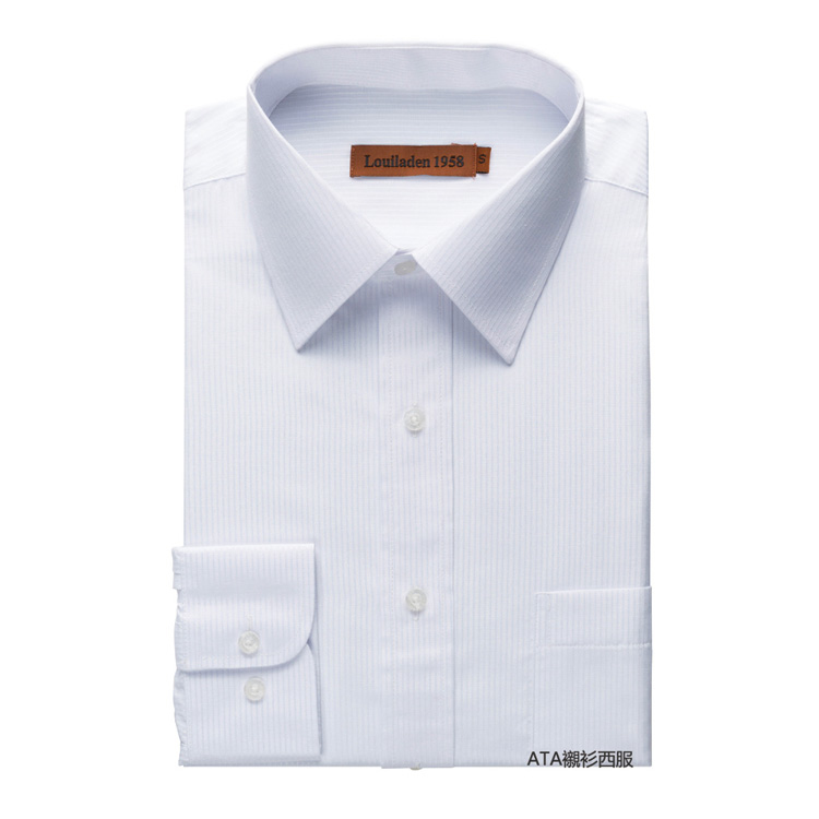 韓版防皺 白色細直紋