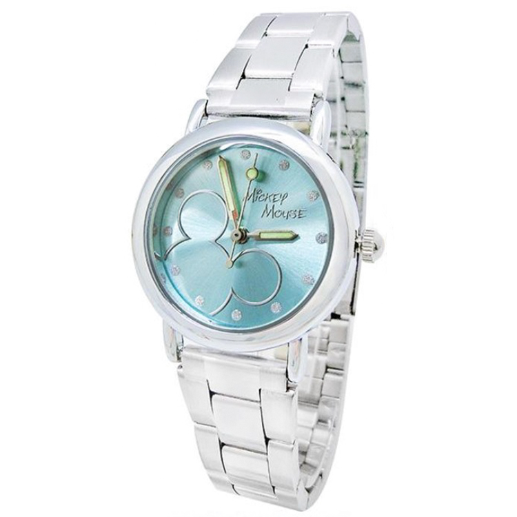 【迪士尼】鋼帶手錶-藍色框線米奇(三款任選)