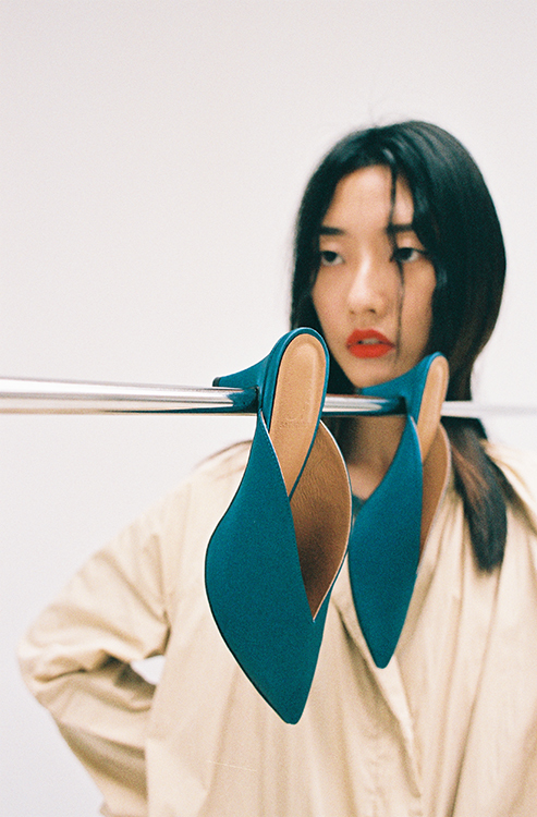 Maria緞面蠶絲穆勒跟鞋(三色)MIT款