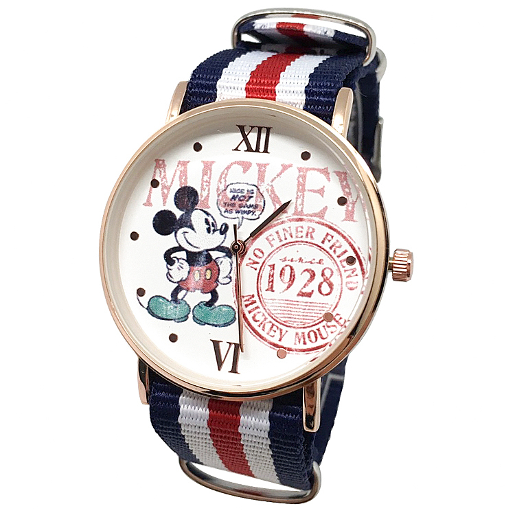 【迪士尼】超薄玫瑰金手錶-1928經典米奇