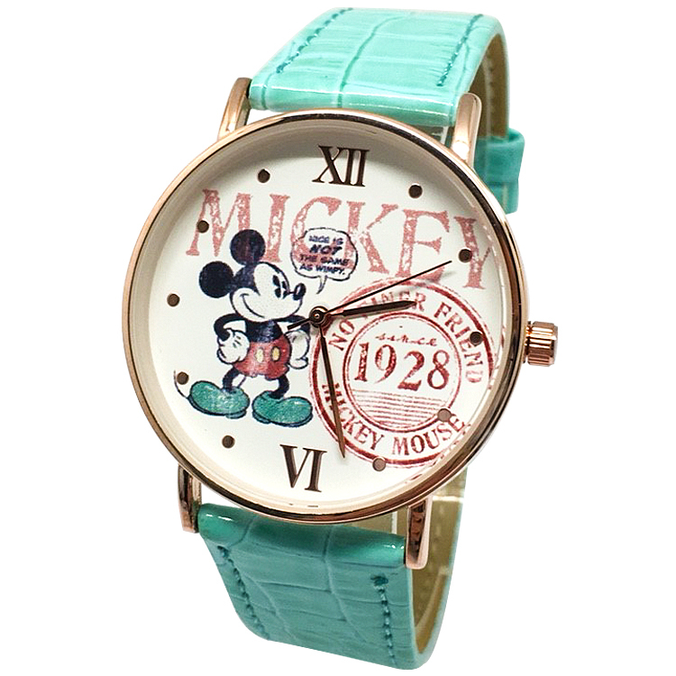 【迪士尼】超薄玫瑰金手錶-1928經典米奇
