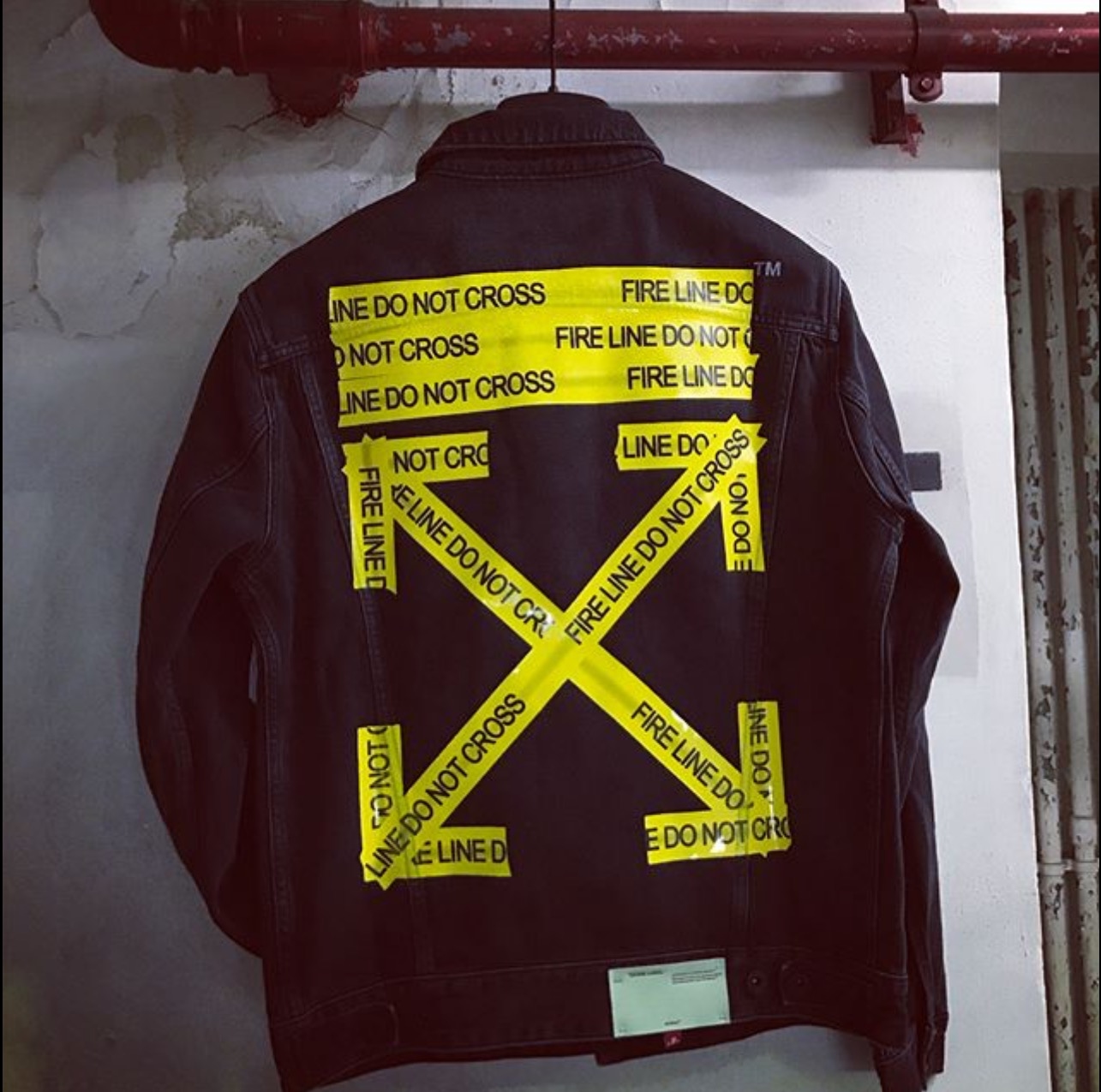off white firetape jacket