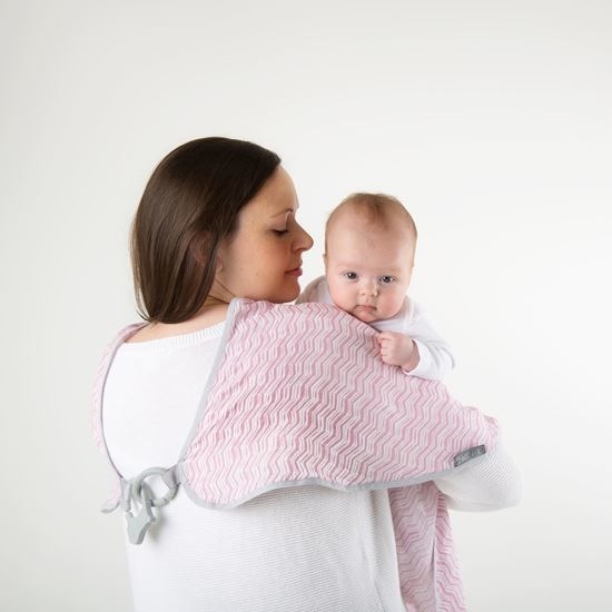 Cheeky Chompers 多功能三角棉紗巾-粉紅波波