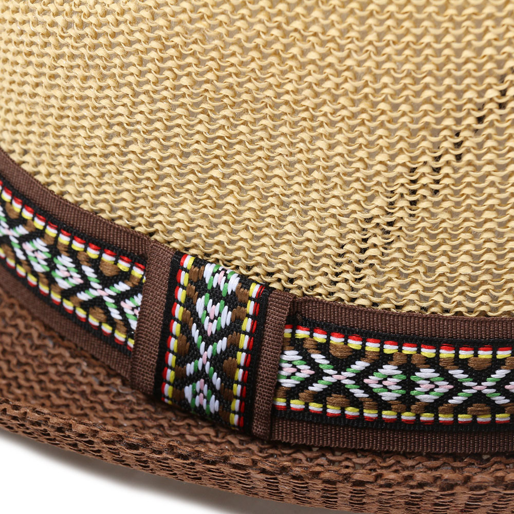 熱加工保型 拼色爵士禮帽 - 褐色 (中大童適用)