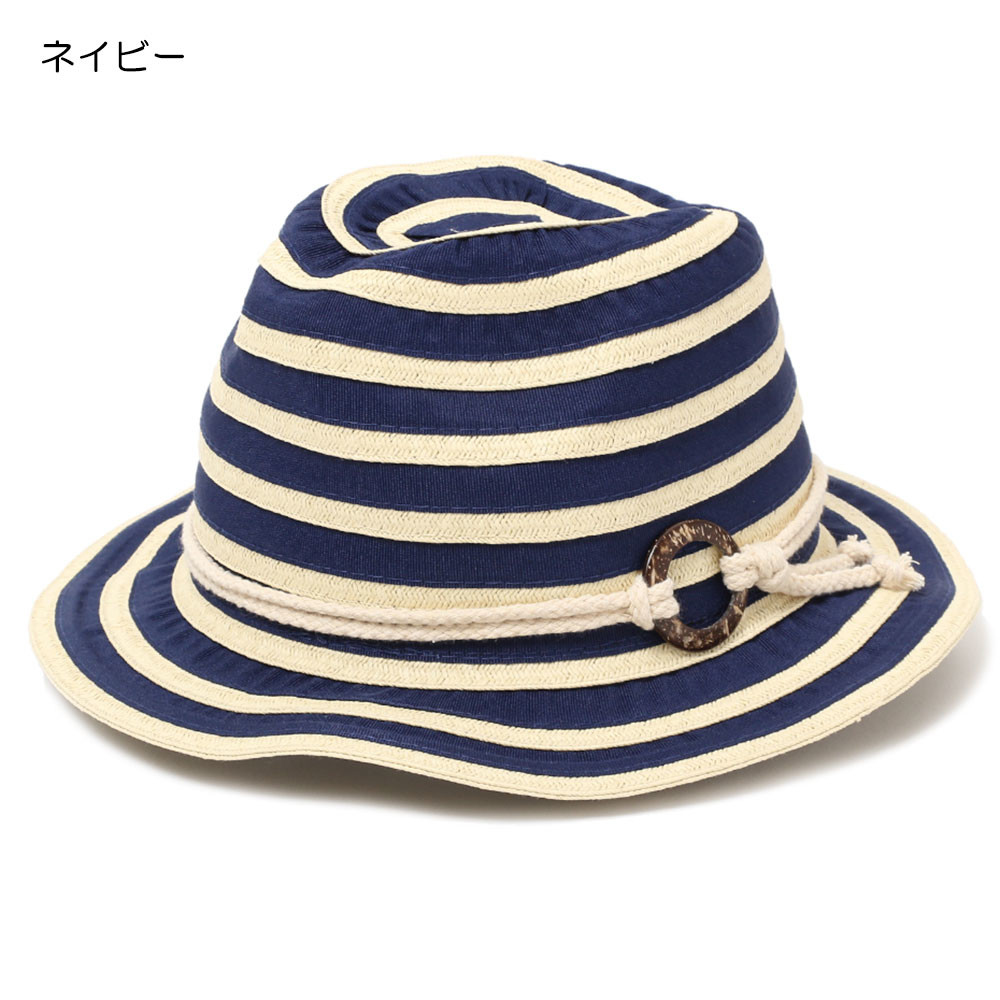 異素材環圈小禮帽 - 深藍  (中大童適用)