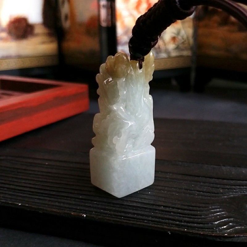 J1001 冰糯雙彩龍王印章