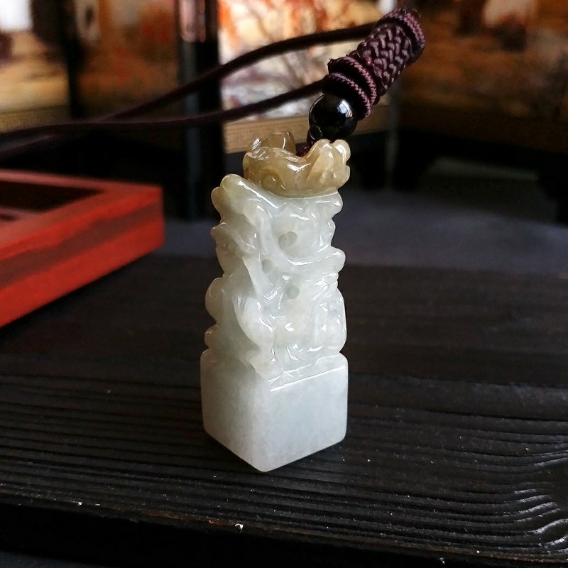 J1001 冰糯雙彩龍王印章