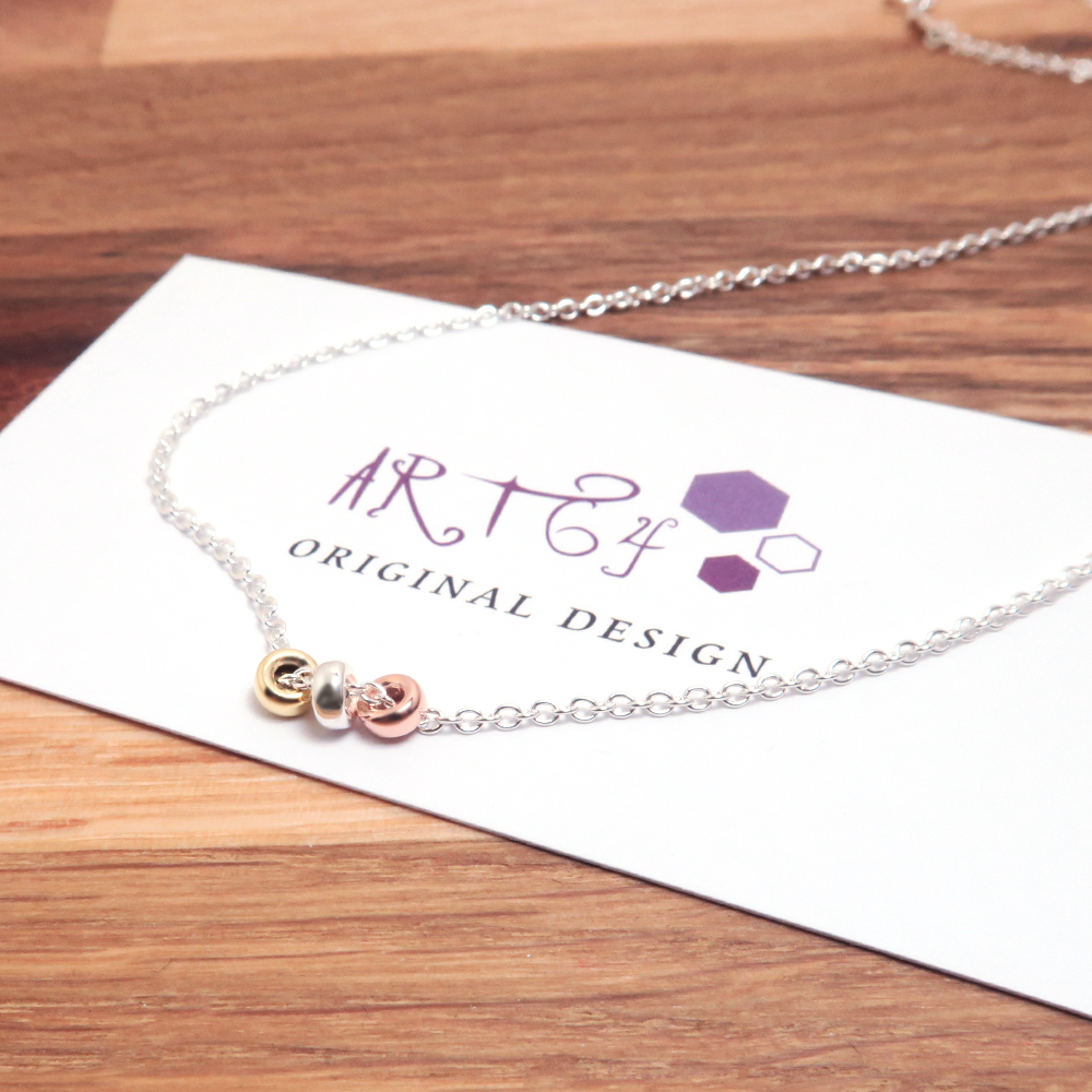 三色銀珠項鍊 925純銀項鍊 珠珠項鍊