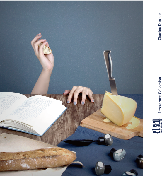 手拿著麵包 桌上有一塊乳酪 和散落的指甲油