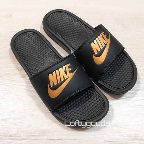 nike benassi black gold