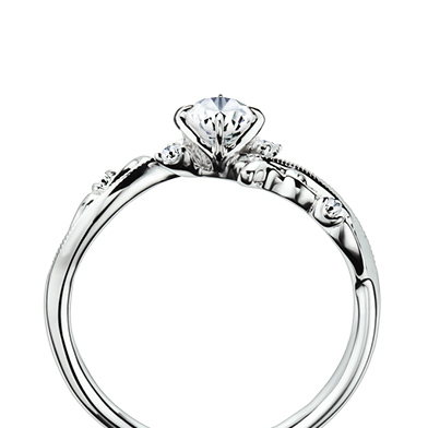 日本 Rose系列 - Ivoire 鉑金鑽石戒指托 (RS32J03B340)