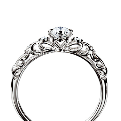 日本 Rose系列 - Vermillion 鉑金鑽石戒指托 (RS32J03B341)