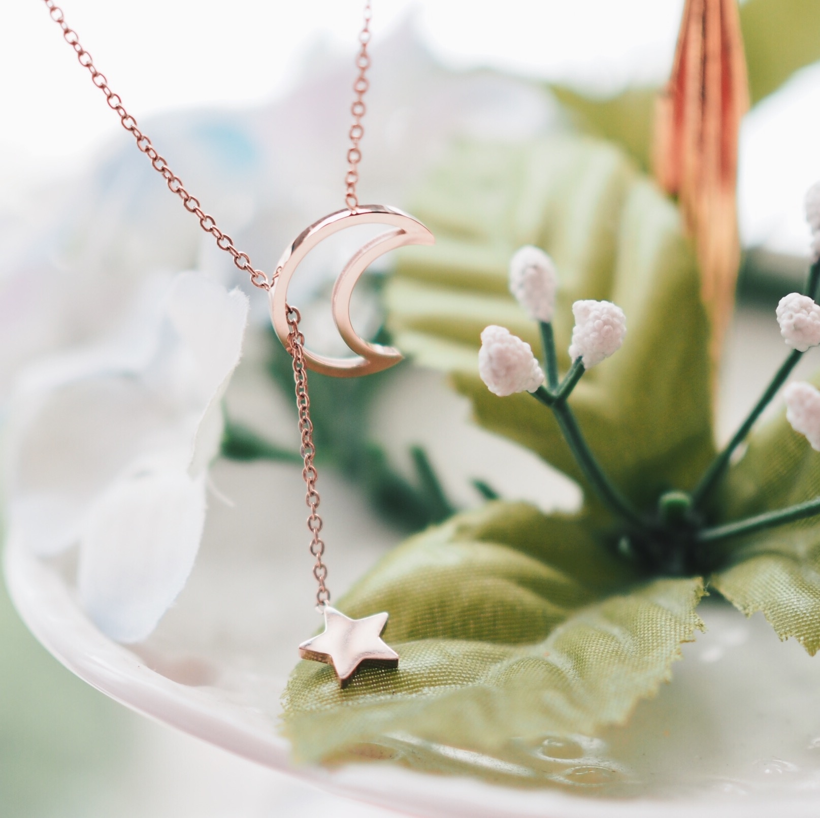 現貨｜金色星星月亮鎖骨頸鏈  Moon Star Necklace Gold Plated Crescent Y Lariat Necklace