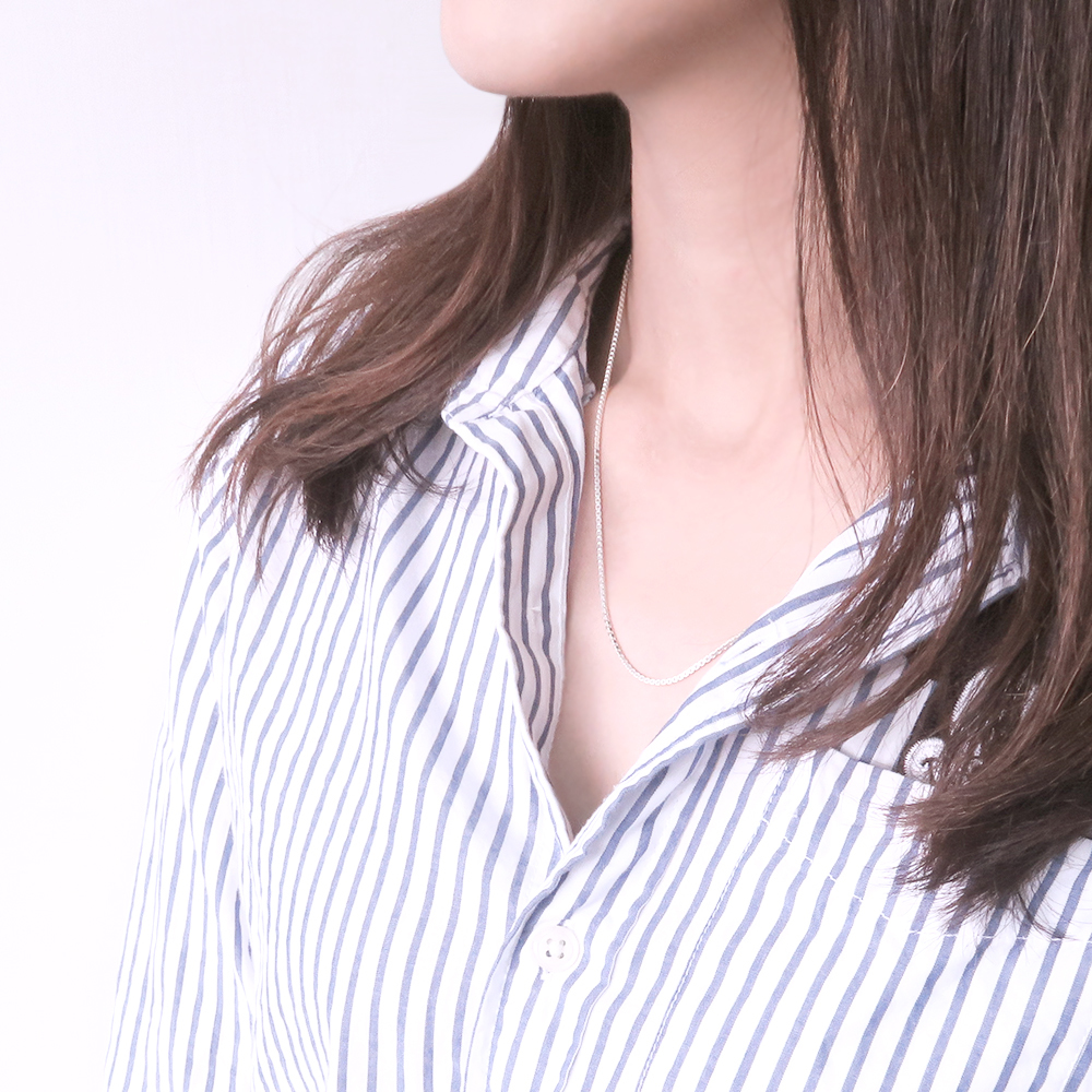 威尼斯方盒鍊(1.3mm細鍊) 925純銀 女生項鍊 客製長度銀鍊