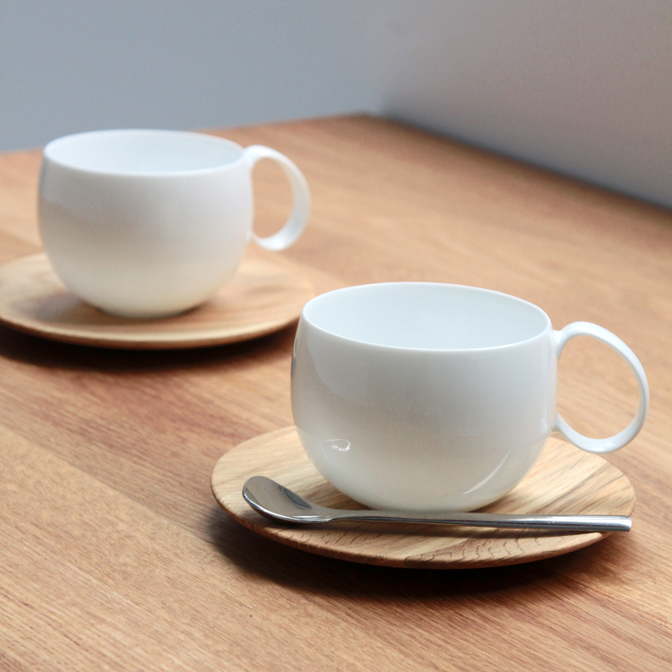 蛋生系列-薄胎瓷杯碟組(2入)