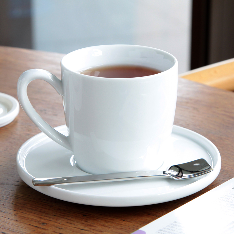 白杯碟組/含苞玫瑰