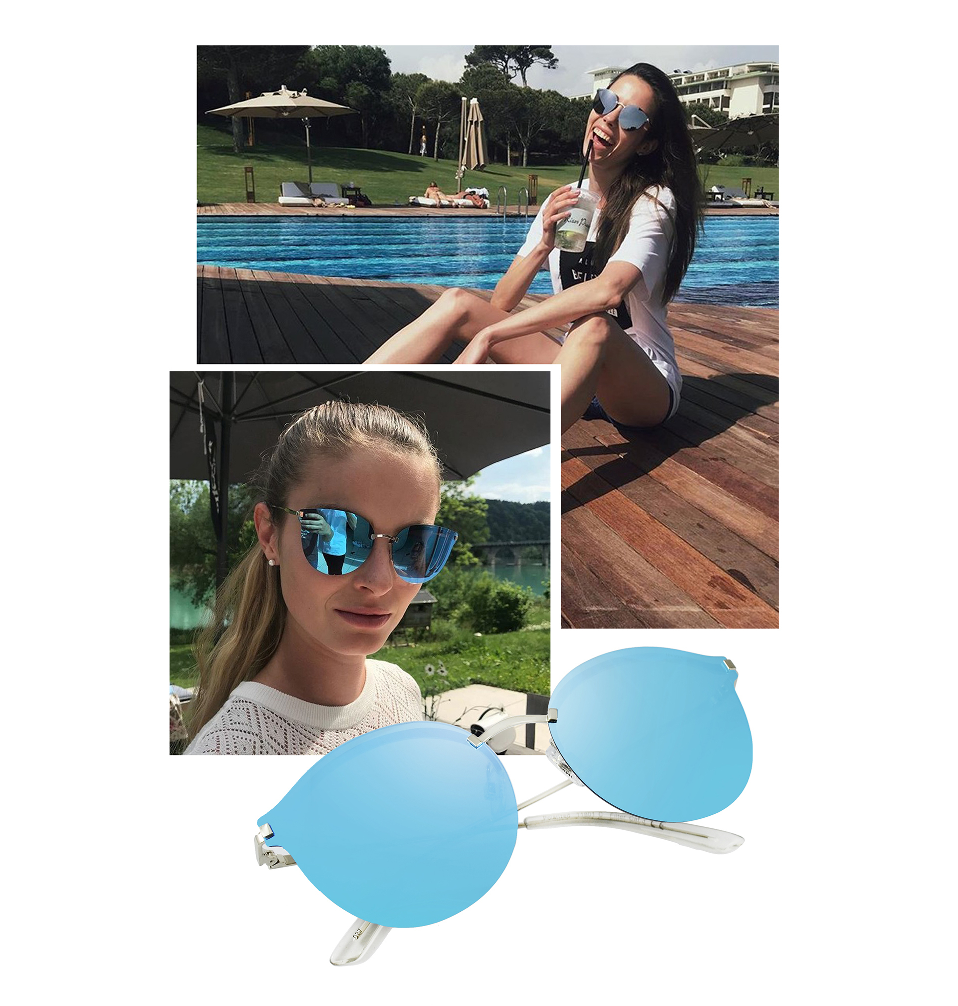 【INVU】瑞士個性金屬水銀藍平面偏光太陽眼鏡(銀) T1801C