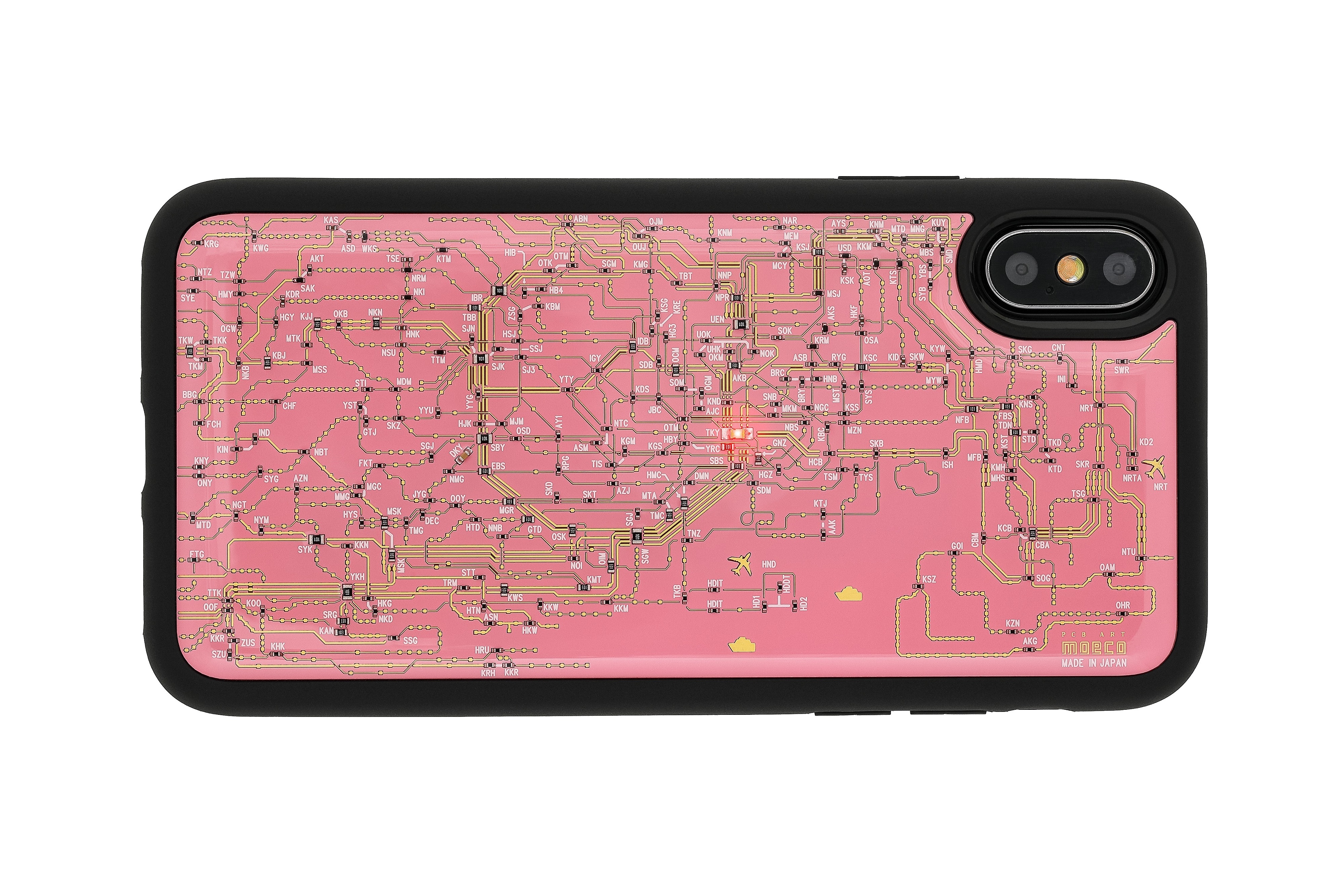FLASH 東京電路線圖 iPhoneX/XS  手機殼( 粉紅色 )