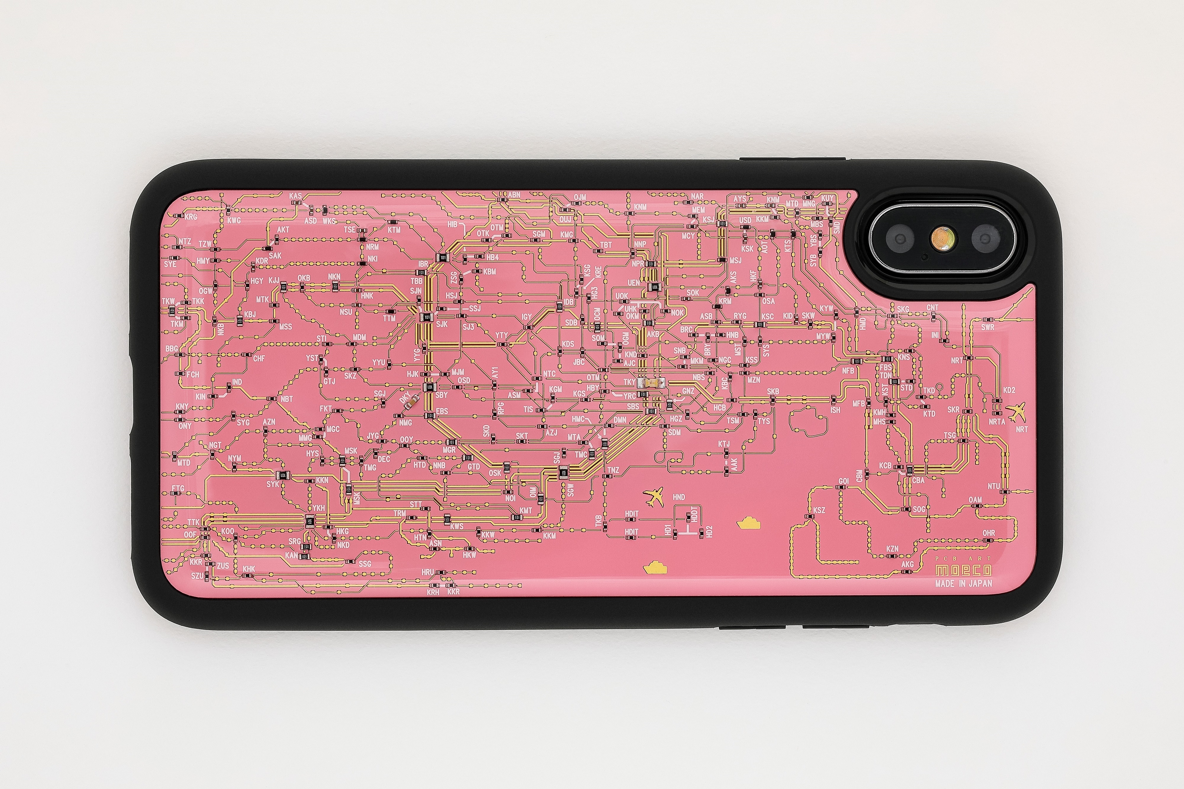FLASH 東京電路線圖 iPhoneX/XS  手機殼( 粉紅色 )