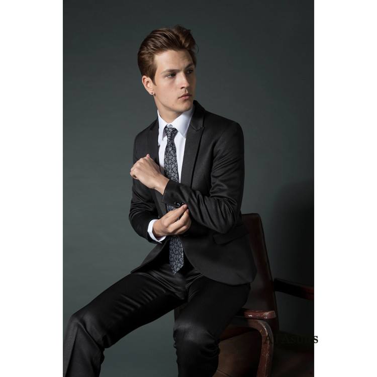 韓版西裝一套 黑色線條