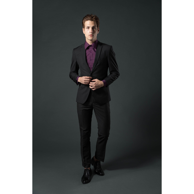 韓版西裝一套 黑色素面