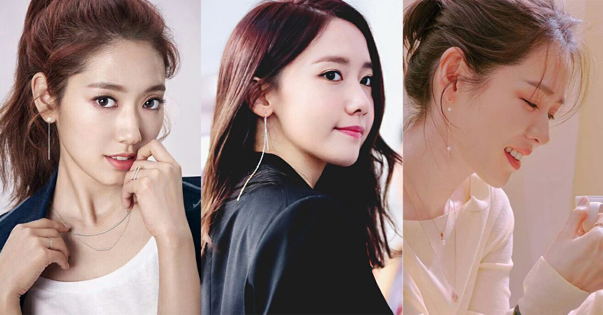 韓國明星垂墜流線耳環耳夾珍珠細緻