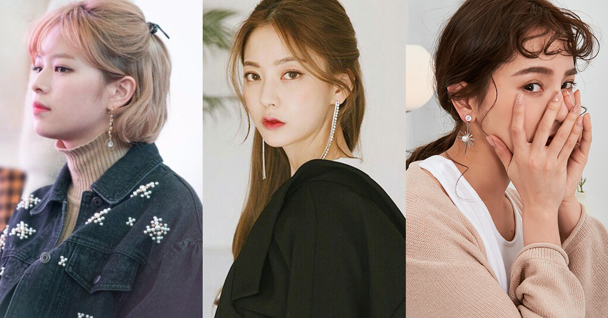 韓國明星垂墜流線耳環耳夾珍珠細緻