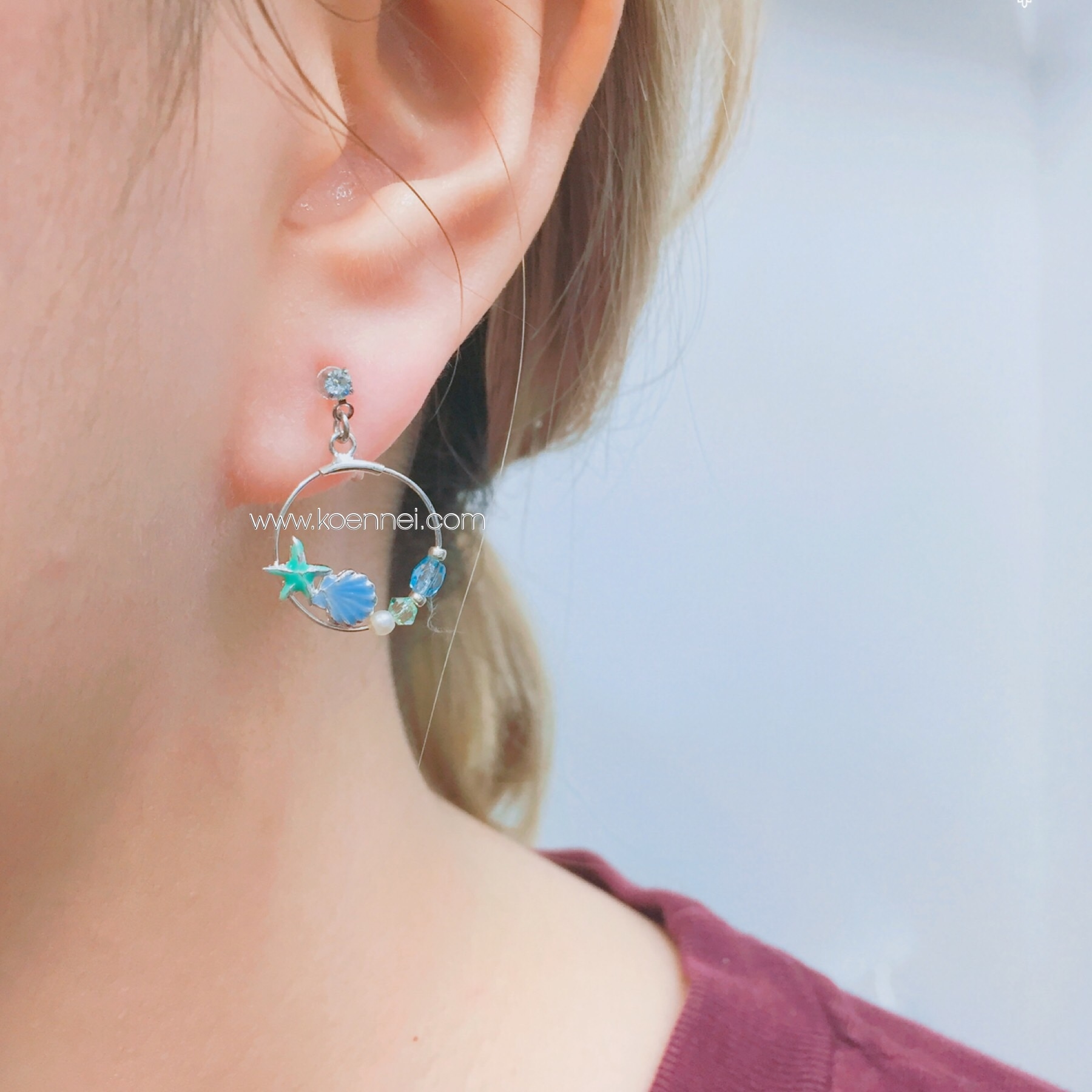 [網站限定優惠]日本貝殻海星圓圓耳環