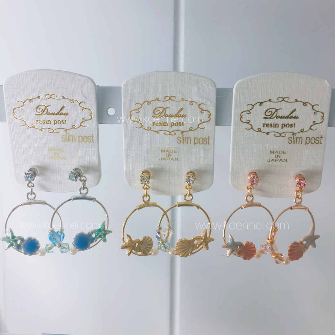 [網站限定優惠]日本貝殻海星圓圓耳環